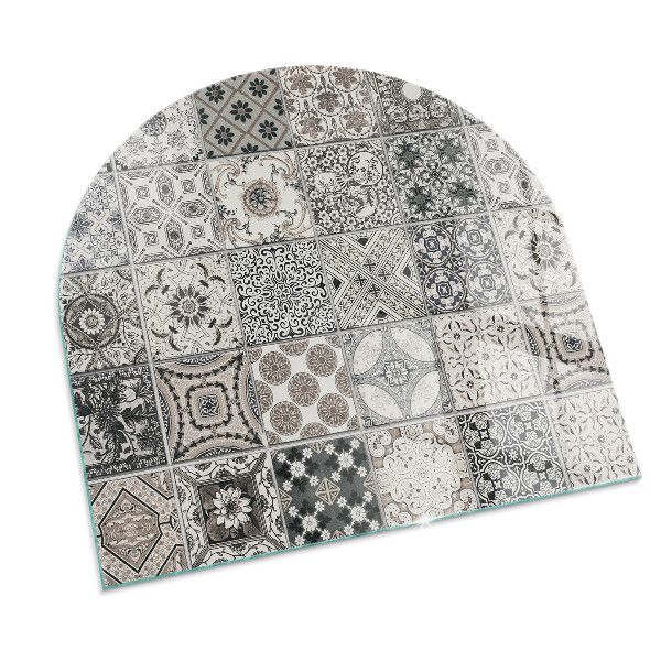 Half-oval tempered glass hearth Decorative tile patterns