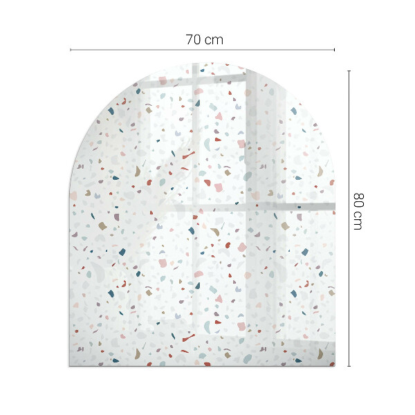 Half-oval glass hearth plate Pattern with small shapes