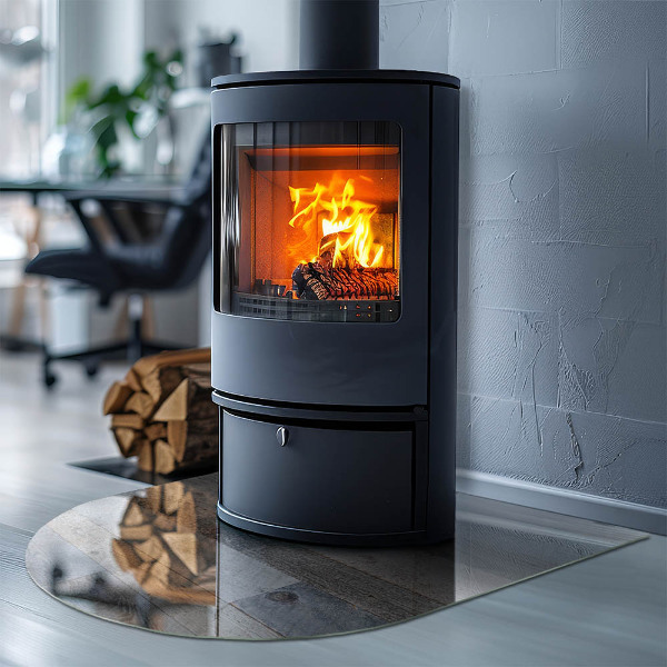 Half-oval tempered glass hearth Boards in different shades