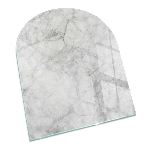 Half-oval glass hearth plate Marble structure pattern