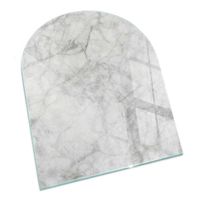 Half-oval glass hearth plate Marble structure pattern