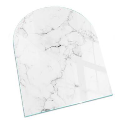 Half-oval toughened glass hearths Marble pattern with veins