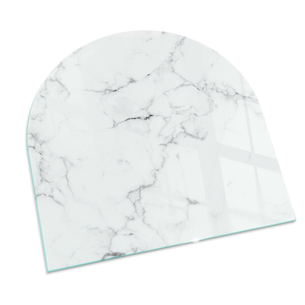 Half-oval toughened glass hearths Marble pattern with veins