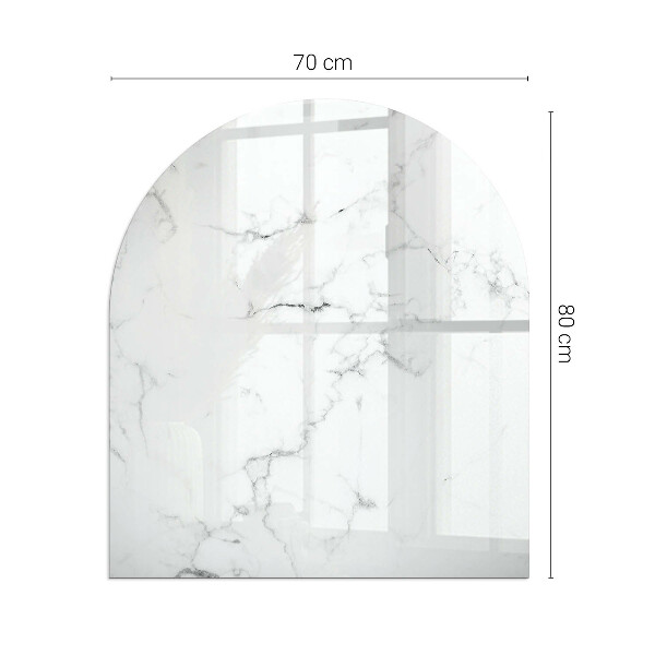 Half-oval toughened glass hearths Marble pattern with veins