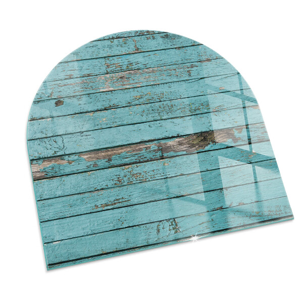 Half-oval glass hearth plate Rustic style boards