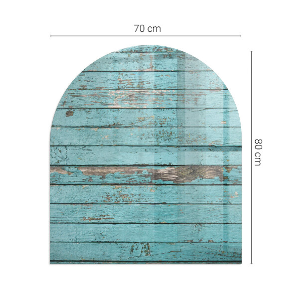 Half-oval glass hearth plate Rustic style boards