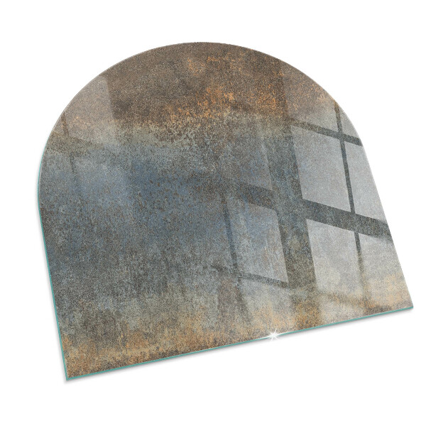 Half-oval toughened glass hearths Abstract texture pattern