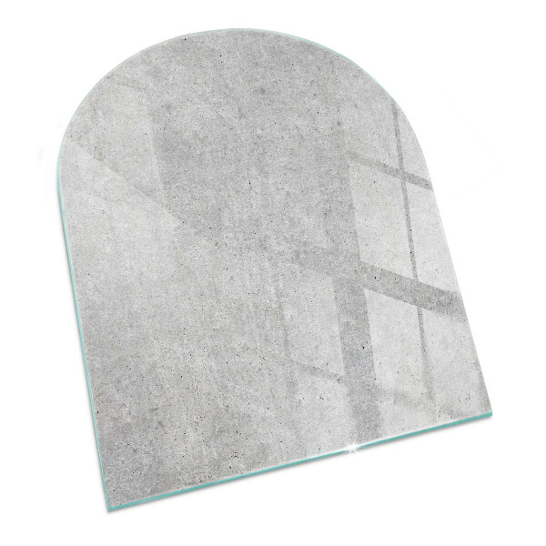 Half-oval toughened glass hearths Raw concrete texture