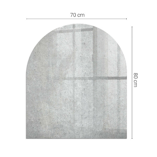 Half-oval toughened glass hearths Raw concrete texture