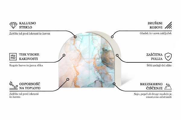 Half-oval toughened glass hearths Boards in different shades