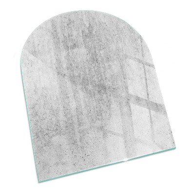 Half-oval tempered glass hearth Raw concrete texture