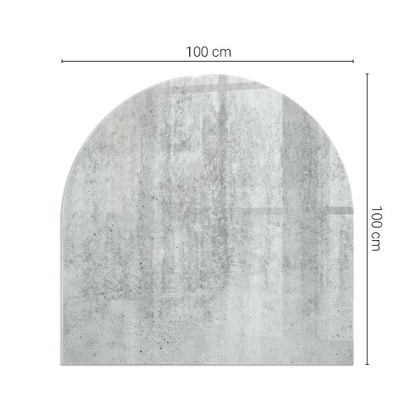 Half-oval tempered glass hearth Raw concrete texture