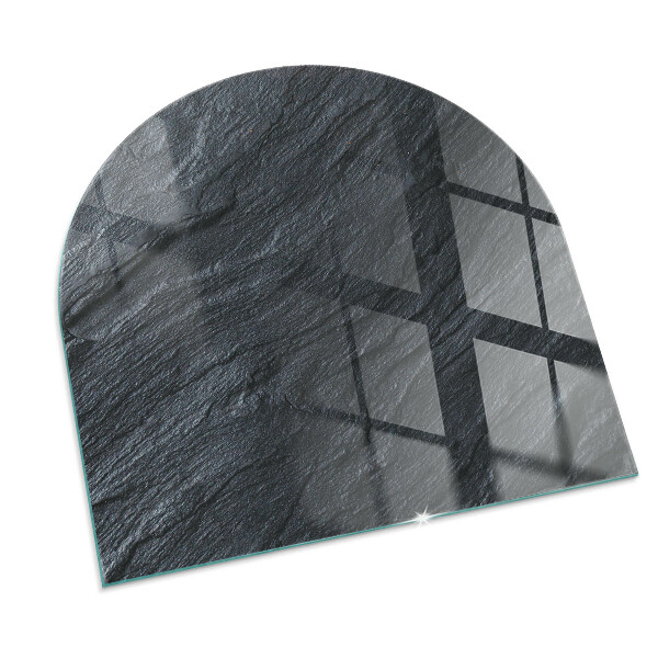 Half-oval tempered glass hearth Stone surface texture