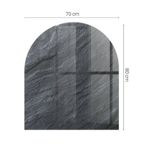 Half-oval tempered glass hearth Stone surface texture