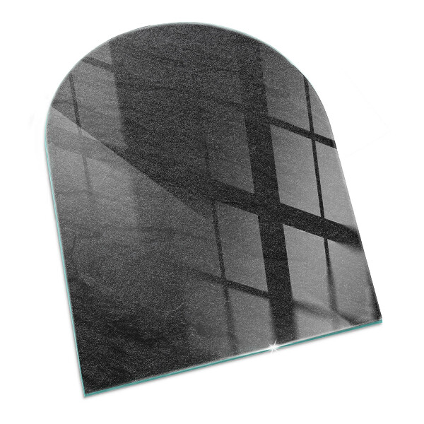 Half-oval glass hearth plate Stone surface texture