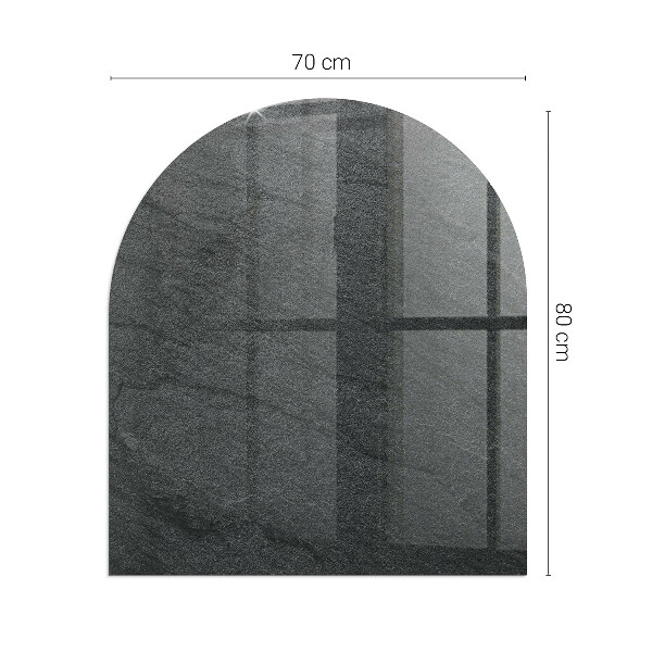 Half-oval glass hearth plate Stone surface texture