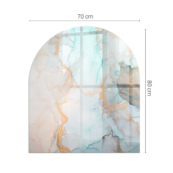 Half-oval tempered glass hearth Abstract fluid pattern