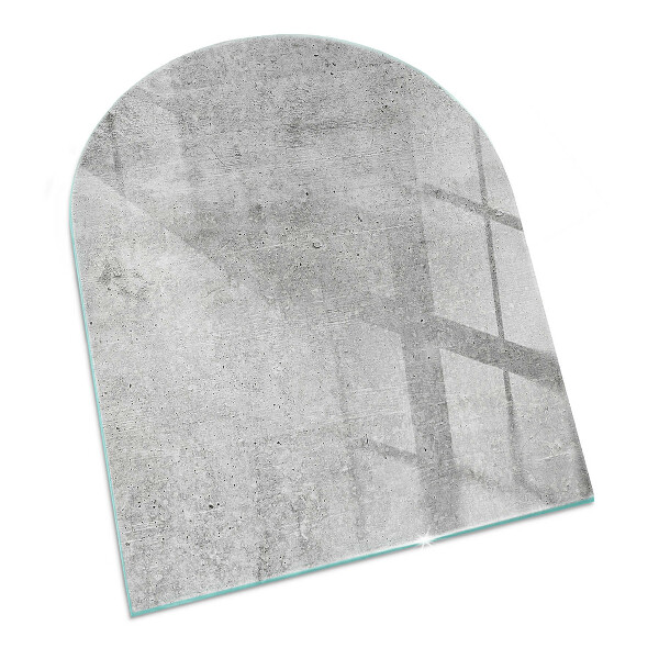 Half-oval toughened glass hearths Raw concrete texture