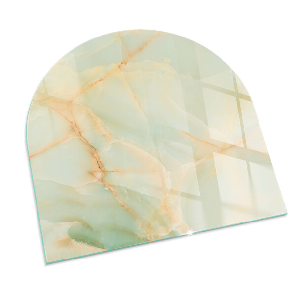 Half-oval toughened glass hearths Abstract marble pattern