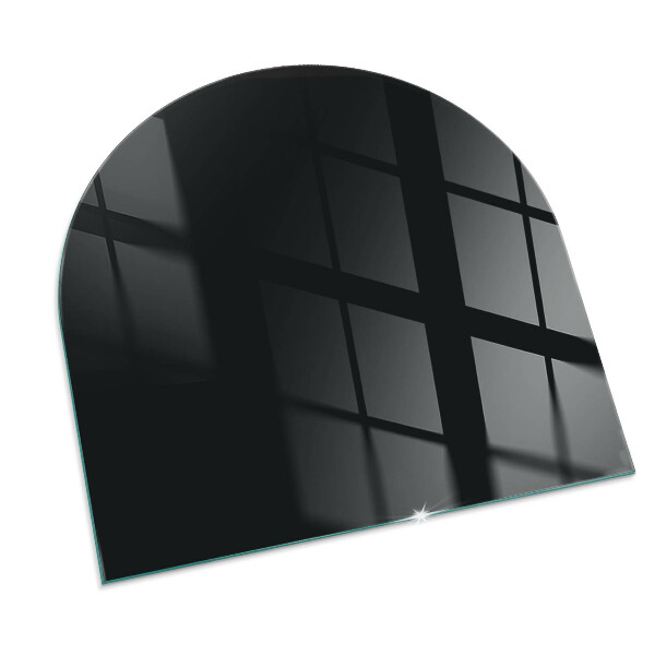 Half-oval tempered glass hearth Color Black