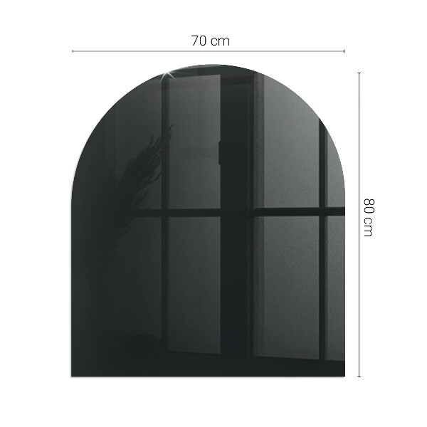 Half-oval tempered glass hearth Color Black