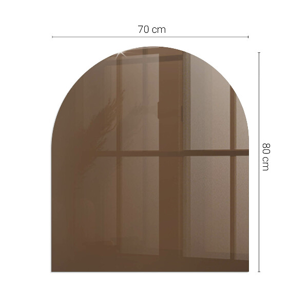 Half-oval tempered glass hearth Color Brown