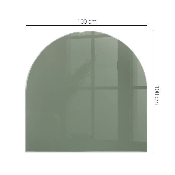 Half-oval toughened glass hearths Olive color