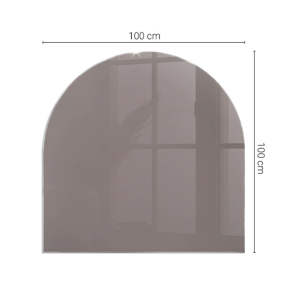 Half-oval tempered glass hearth Color Beige
