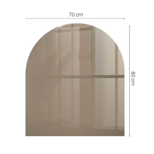 Half-oval glass hearth plate Color Brown