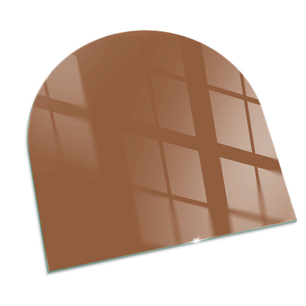 Half-oval tempered glass hearth Color Brown