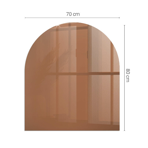 Half-oval tempered glass hearth Color Brown