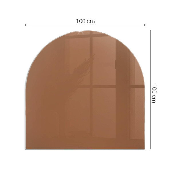 Half-oval tempered glass hearth Color Brown