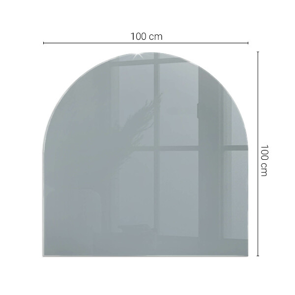 Half-oval glass hearth plate Color Gray
