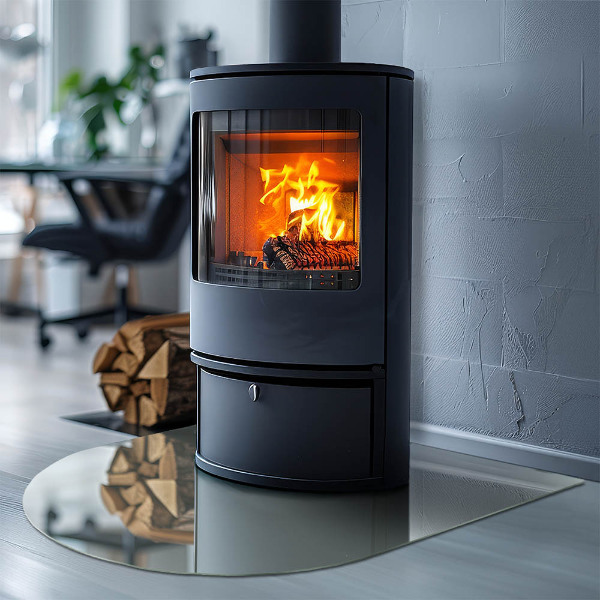 Half-oval toughened glass hearths Color Light Green