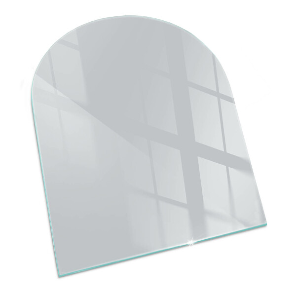 Half-oval tempered glass hearth Color Gray