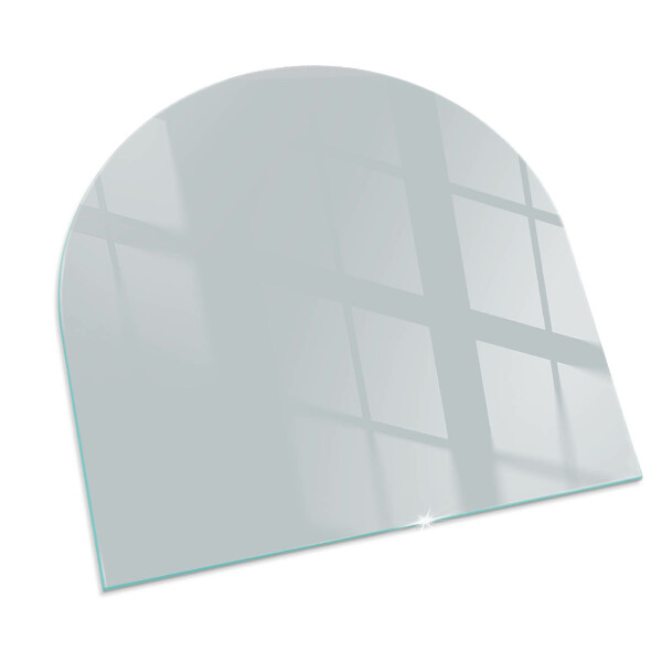 Half-oval tempered glass hearth Color Gray
