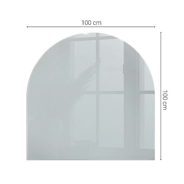 Half-oval tempered glass hearth Color Gray
