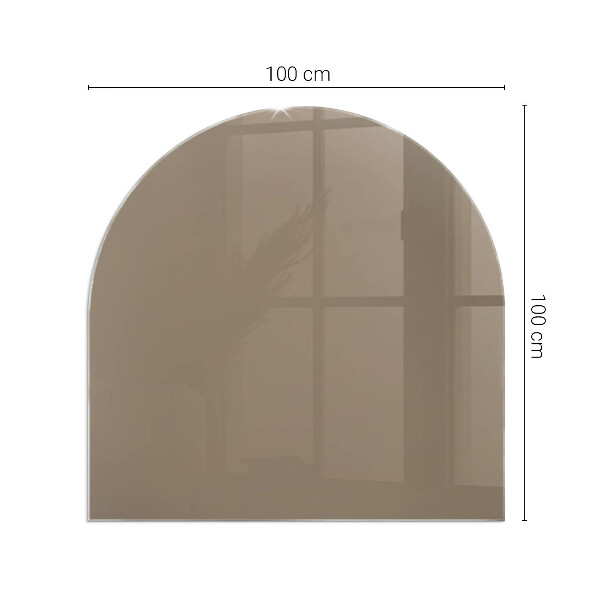 Half-oval glass hearth plate Color Brown