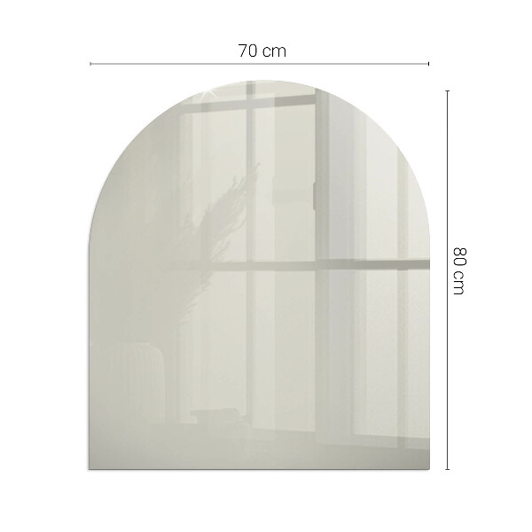 Half-oval tempered glass hearth Light Cream Color