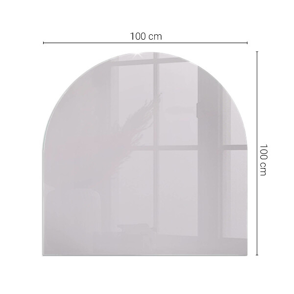 Half-oval tempered glass hearth Light purple color