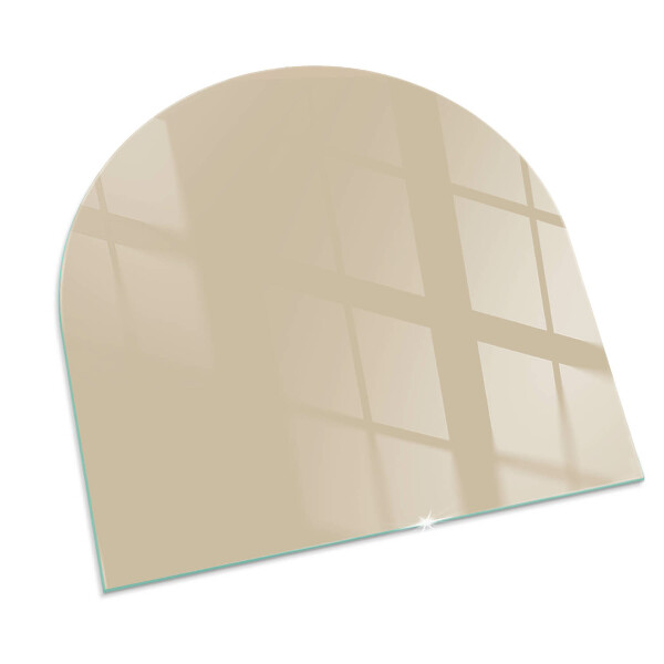 Half-oval glass hearth plate Color Beige