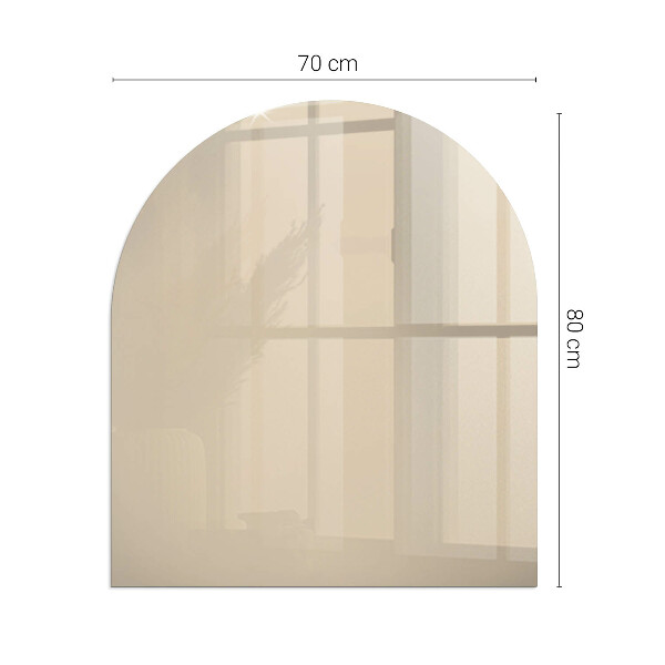 Half-oval glass hearth plate Color Beige