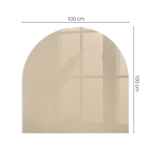 Half-oval glass hearth plate Color Beige