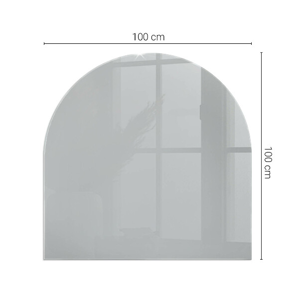 Half-oval glass hearth plate Color Light gray