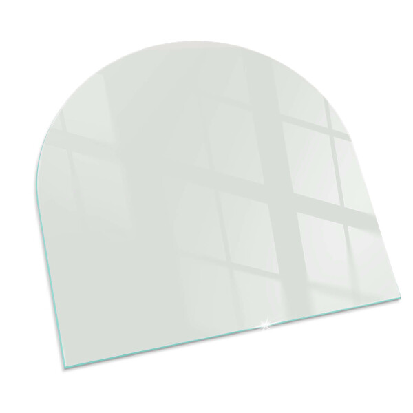 Half-oval tempered glass hearth Color Gray