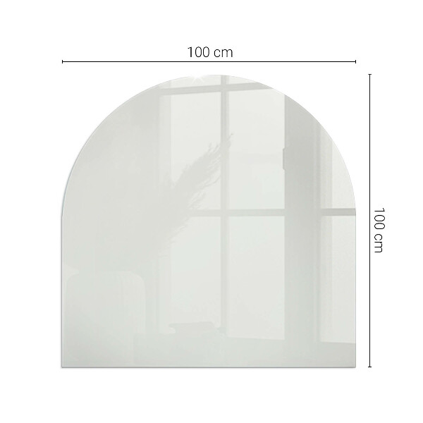 Half-oval tempered glass hearth Color Gray