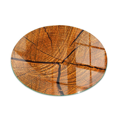 Round glass hearths for wood burners Wood grain in cross-section