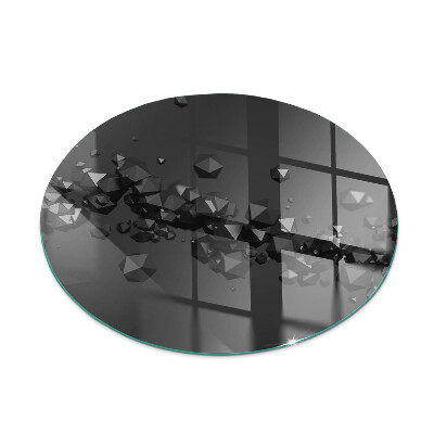 Round glass hearths for wood burners Abstract cloud of solids