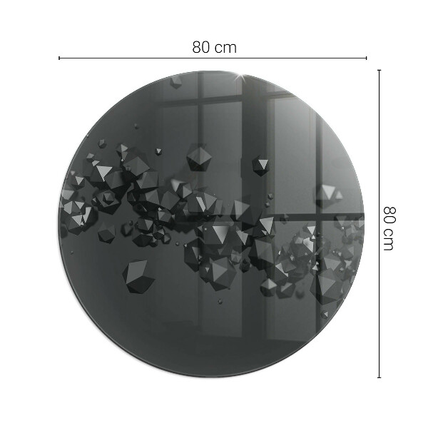 Round glass hearths for wood burners Abstract cloud of solids