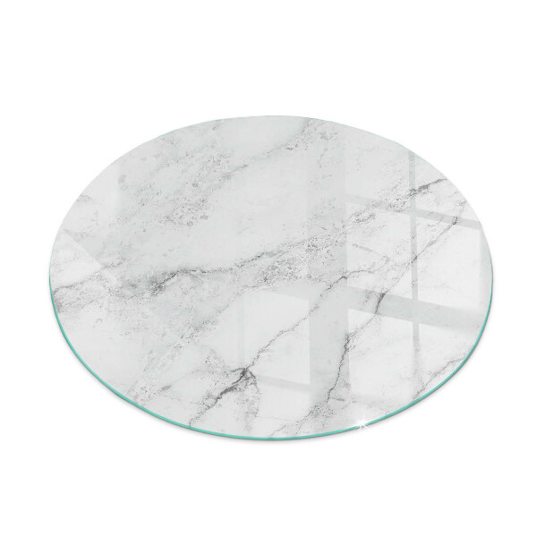 Round glass wood burner hearth Marble pattern with veins
